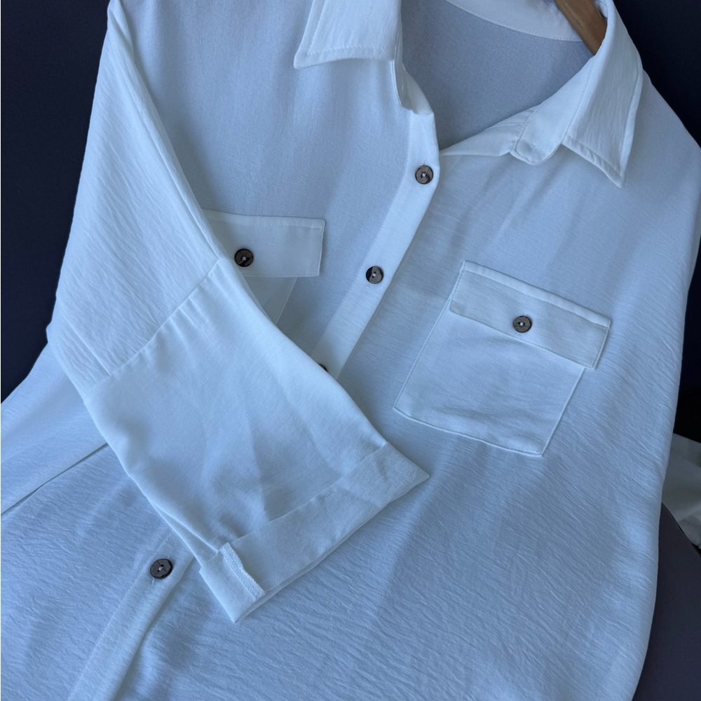White Button-Up Shirt - Picture 14 of 15